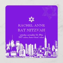 PixDezines NYC skyline/bat mitzvah Inbjudningar