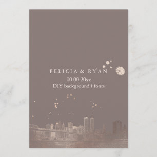 PixDezines NYC Skyline/Ro Guld/DIY Bckgrnd Inbjudningar
