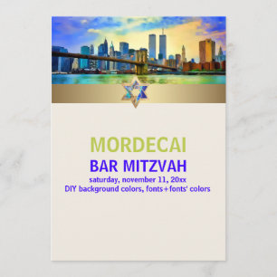 PixDezines NYC/Twin Torn/Pub Mitzvah Inbjudningar