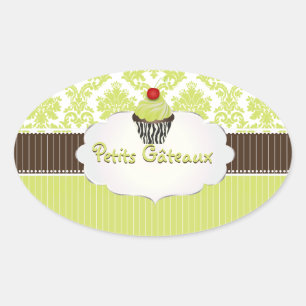 PixDezines nyckel lime cuptårta+damm/DIY färg Ovalt Klistermärke