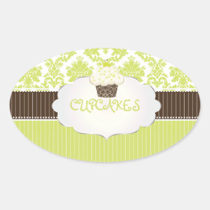 PixDezines nyckel lime cuptårta+damm/DIY färg Ovalt Klistermärke