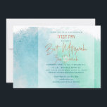 PixDezines Ocean Watercolor Beach Bat mitzvah Inbjudningar<br><div class="desc">PixDezines vackra skalad av sjöskumma och akvathav för en strand Bat mitzvah. Med den här designen återges ett handskrivet teckensnitt i faux-koppar i snyggten. Om du vill ha ett eget namn i det här teckensnittet kontaktar du oss contact.pixdezines.gmail.com. Med vår dynamiska design kan du redigera all inslag. Copyright © 2020...</div>