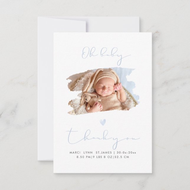 PixDezines Oh Baby Shower Tack + Annonsering Kort (Framsida)