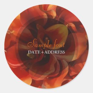 PixDezines orange calla/diy bakgrundsfärg Runt Klistermärke
