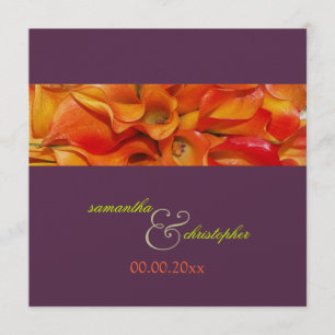 PixDezines ORANGE CALLA LILJA/LUXE PEARL PAPER Inbjudningar
