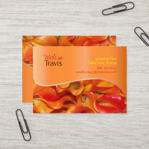 PixDezines-orange calla lily Visitkort