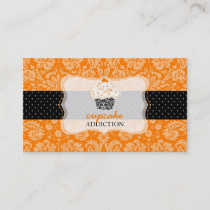 PixDezines orange Chokladkaka/pâtisserie Visitkort