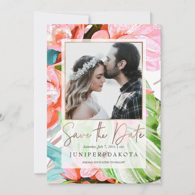 PixDezines Orchid Isle, Handflatan, Datum för trop Inbjudningar (Framsida)