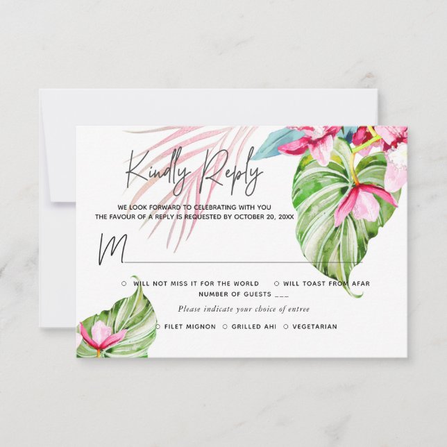 PixDezines Orchid Isle OSA w Meal Rosa Kort (Framsida)