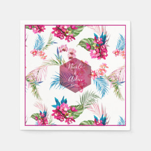 PixDezines Orchid Isle, Rosa orkidé+bladverk Pappersservett