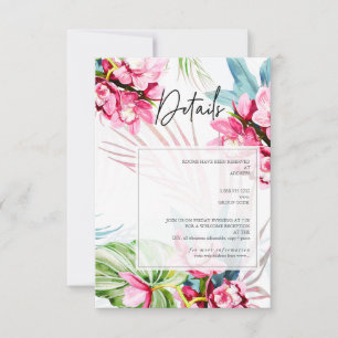 PixDezines Orchid Isle, Watercolor Information Car OSA Kort