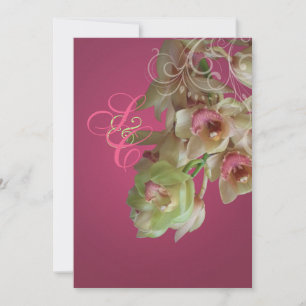 PixDezines Orchid + Ornamental blomma 5x7 Inbjudningar