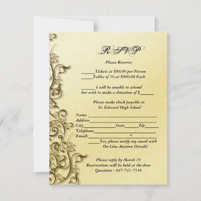 PixDezines Ornamental Rustic Guld Swirls Meddelande (Framsida)