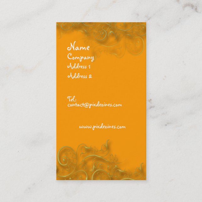 PixDezines Ornamental swirls, faux guld Visitkort (Framsida)