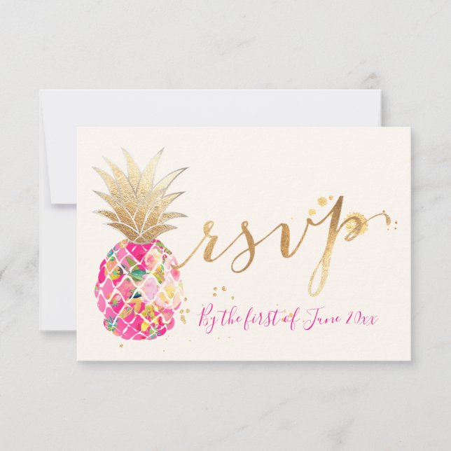 PixDezines OSA Aloha Rosa Pineapples/Guld Script (Framsida)