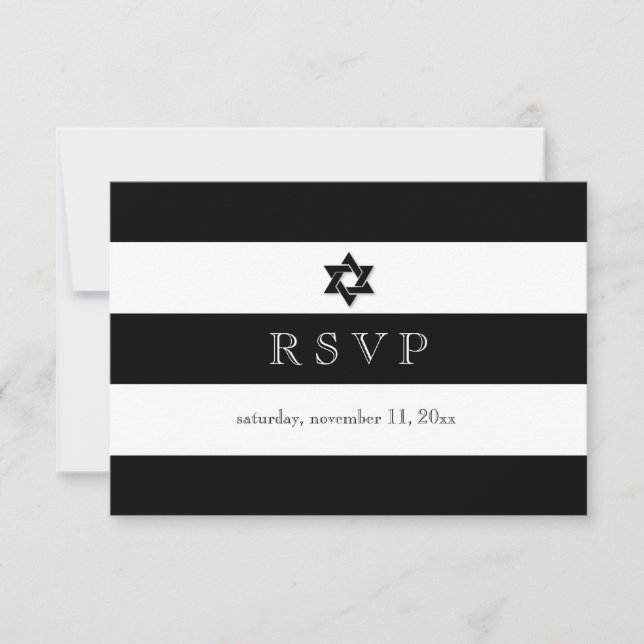 PixDezines osa black/white/rand pub mitzvah Kort (Framsida)