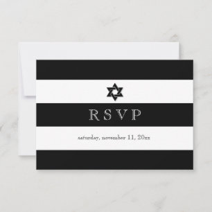 PixDezines osa black/white/rand pub mitzvah Kort