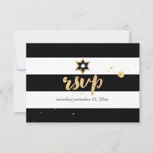 PixDezines osa black/white/rand pub mitzvah Kort