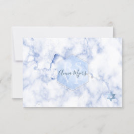 PixDezines OSA Blue Honeycomb+Marble Mitzvah ✡ Kort