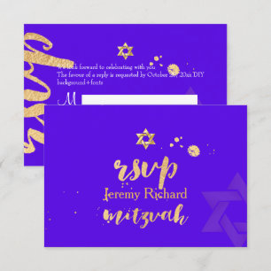 PixDezines osa DIY färg, Pub Mitzvah Violet Inbjudningar