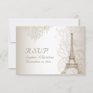 PixDezines OSA Faux Bronze Eiffel Torn/Champagne Kort
