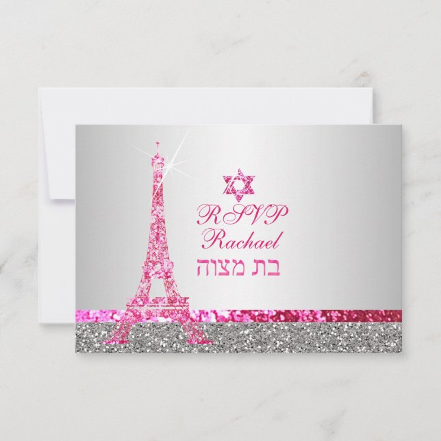 PixDezines osa faux glitter eiffel/bat mitzvah (Framsida)