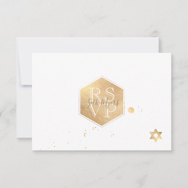 PixDezines OSA Faux Guld Honeycomb Pub Mitzvah ✡ (Framsida)