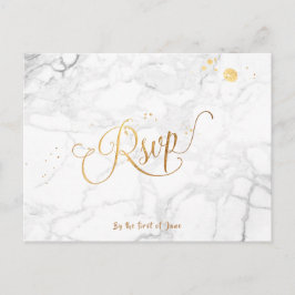 PixDezines OSA/FAUX GULD/MARBLE Inbjudan Vykort