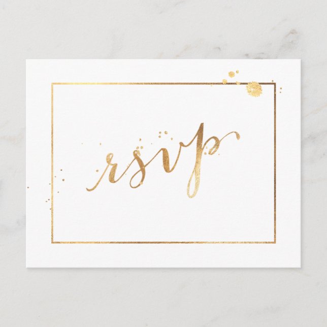 PixDezines OSA/FAUX GULD/ROLIGT SCRIPT/DIY FÄRG Inbjudan Vykort (Framsida)