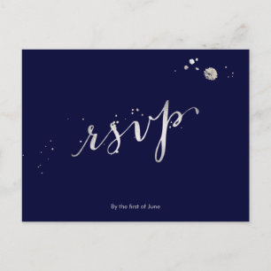 PixDezines OSA/FAUX SILVER/ROLIGT SCRIPT/DIY FÄRG Inbjudan Vykort