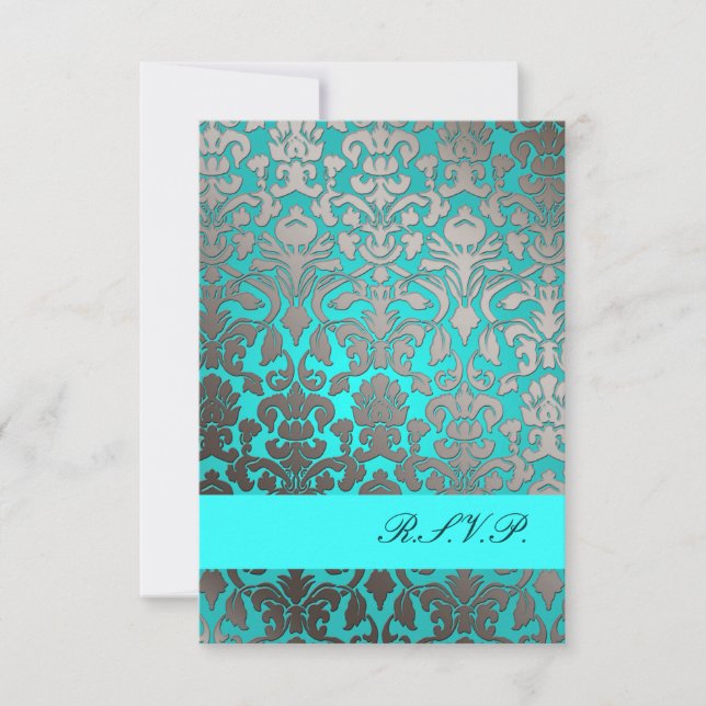 PixDezines osa Flora Damask/ aqua Kort (Framsida)