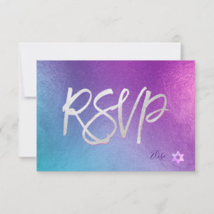 PixDezines OSA H2 Ombre Lila+Rosa Bat mitzvah ✡ Kort