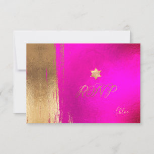 PixDezines OSA Hett+Flashy Rosa Mitzvah ✡ Kort