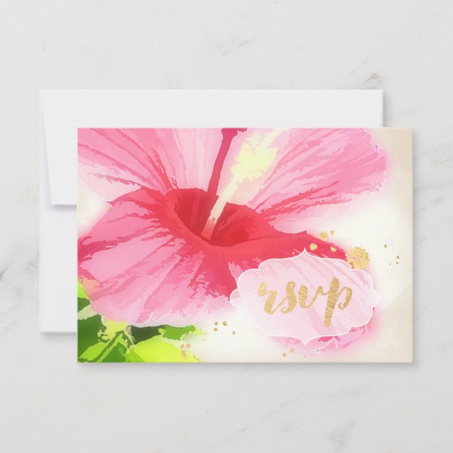 PixDezines osa hibiscus/luau/faux parchment Kort (Framsida)
