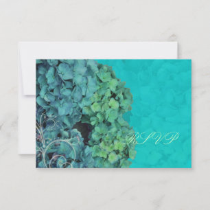PixDezines OSA Hydrangea, blått/teal Kort