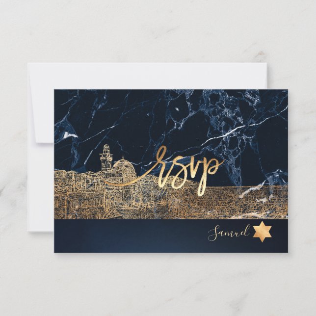 PixDezines OSA Jerusalem Wall Pub Mitzvah ✡ Kort (Framsida)