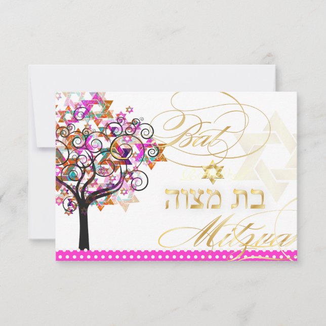 PixDezines OSA/Livets träd/Bat mitzvah OSA Kort (Framsida)