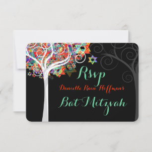 PixDezines osa livets träd Bat mitzvah/pub Kort