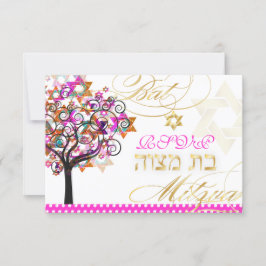PixDezines osa livets träd/Stars, Bat mitzvah Kort