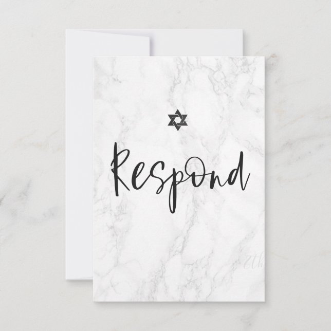 PixDezines OSA Marble Pub Mitzvah ✡ Kort (Framsida)