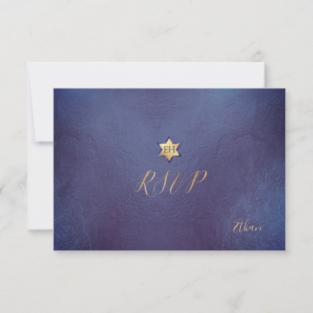 PixDezines OSA minimalist Dusty Blue Mitzvah ✡ (Framsida)
