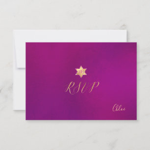 PixDezines OSA minimalist Fuschia Mitzvah ✡ Kort