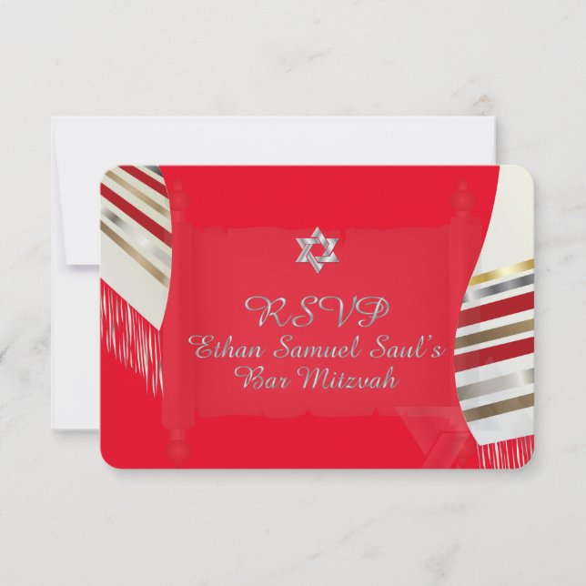 PixDezines OSA MITZVAH/RED TALLIT/DIY Background (Framsida)