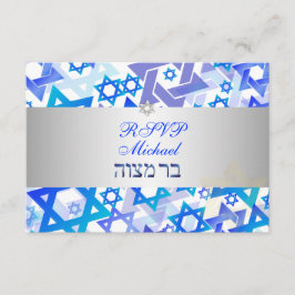 PixDezines osa mod stars/pub mitzvah/blue/silver Kort