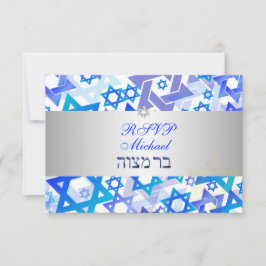 PixDezines osa mod stars/pub mitzvah/blue/silver Kort
