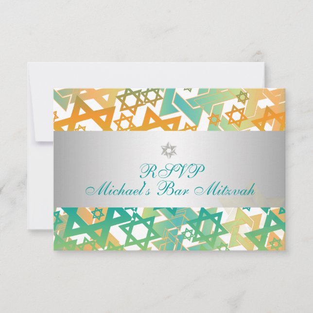 PixDezines osa mod stars/pub mitzvah/orange+teal (Framsida)