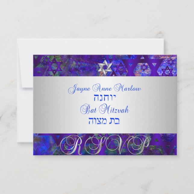 PixDezines osa mod stars/Pub Mitzvah/violet Kort (Framsida)
