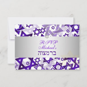 PixDezines osa mod stars/pub mitzvah/violet Kort