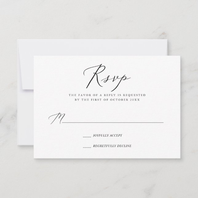 PixDezines OSA, Modern Elegant Calligraphy OSA Kort (Framsida)