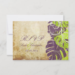 PixDezines osa Monstera, Tropical Foliage+Swirls Kort